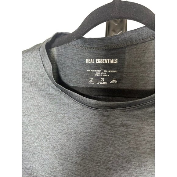 Real Essentials Mens Size Large Color Black Long Sleeve Crew Neck T-Shirt NWOT - Picture 4 of 5